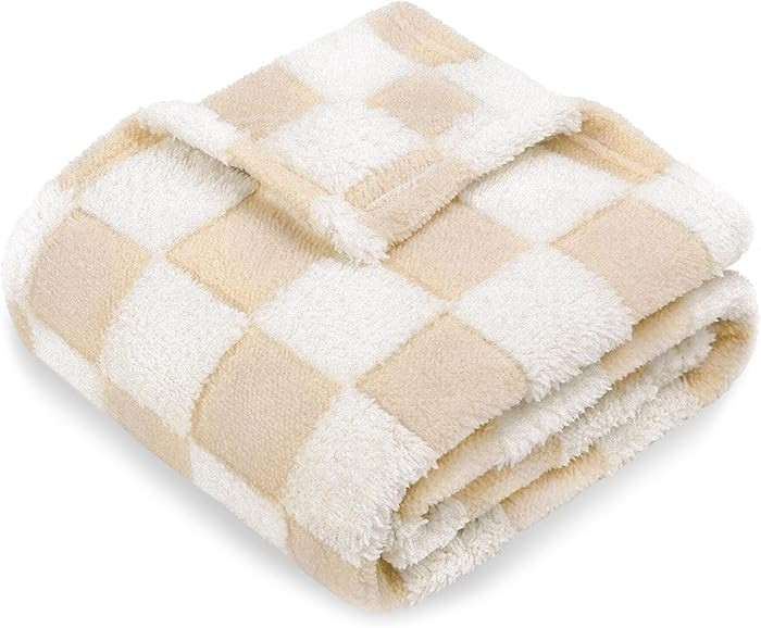 HOMRITAR Baby Blanket for Unisex Soft Cozy Reversible Checkerboard Toddler Blankets, Fluffy Fuzzy... | Amazon (US)