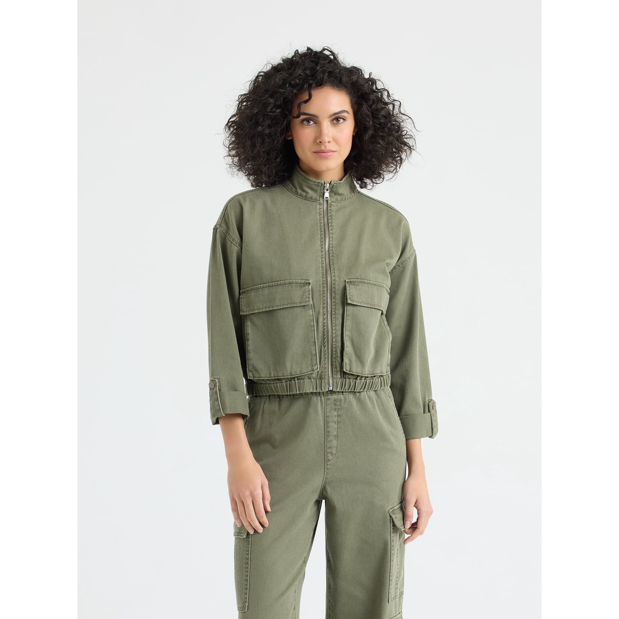 Sofia by Sofia Vergara Women's and Women's Plus Utility Crop Jacket, Sizes XS-4X | Walmart (US)