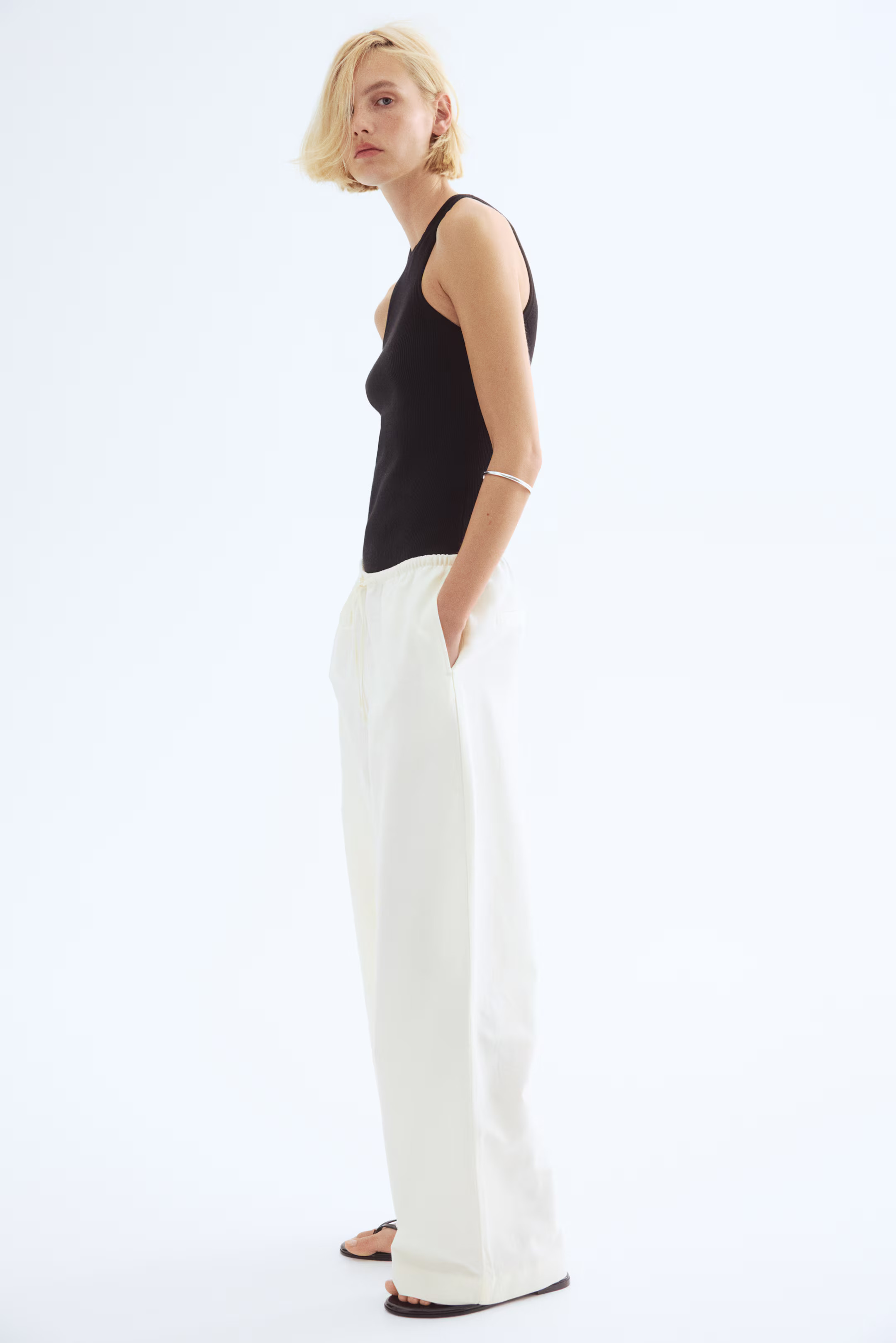 Straight linen-blend trousers | H&M (US + CA)