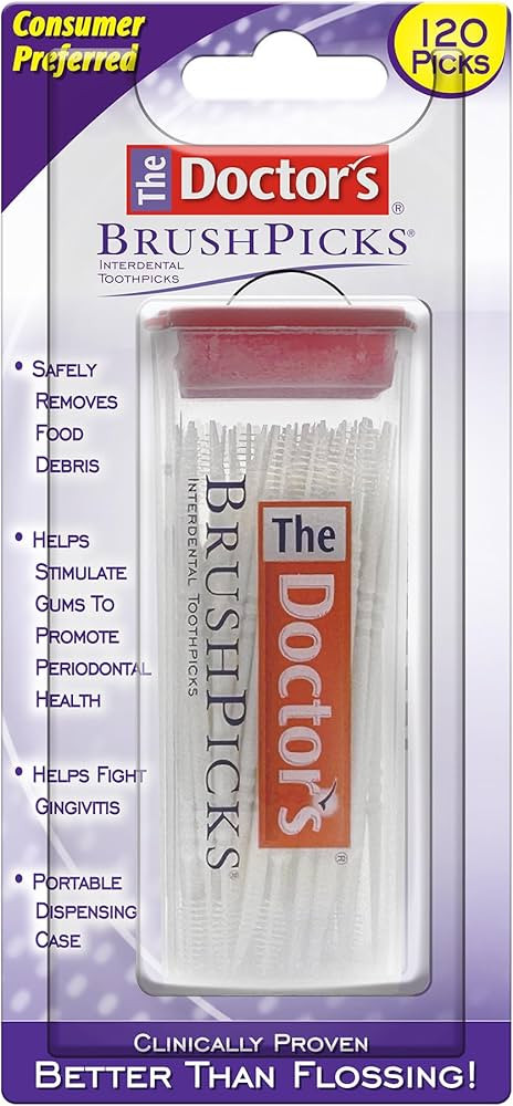 The Doctor's BrushPicks, Interdental Brushes and Dental Pick 2-in-1, Plaque Remover for Teeth, 12... | Amazon (US)