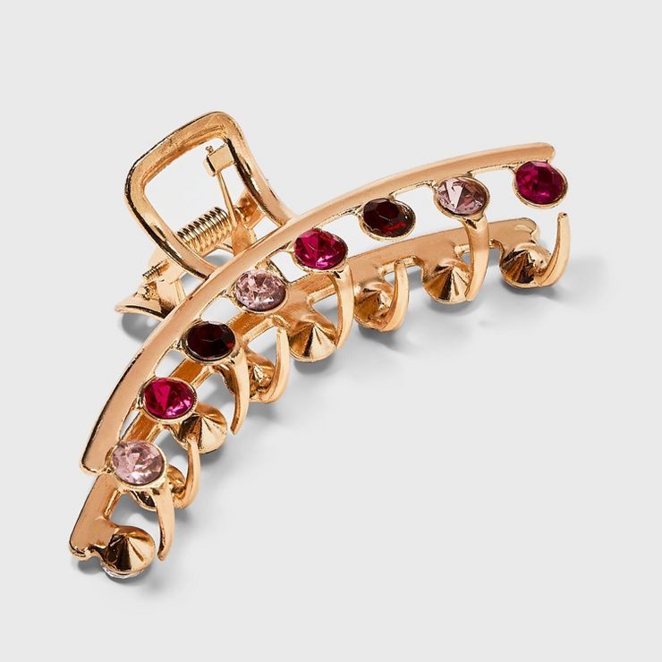 Rhinestone Claw Hair Clip - A New Day™ Pink/Gold | Target