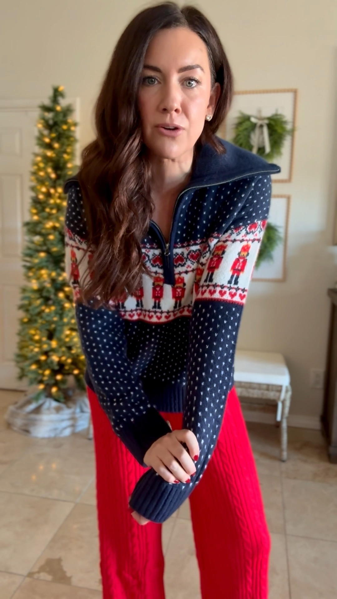 Small quarter zip
Medium pantss

#LTKGiftGuide #LTKHoliday #LTKSaleAlert