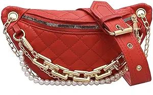 Fashion Fanny Pack - Chest Bag - Waist Bag - Gifts For Her (Red) | Amazon (US)