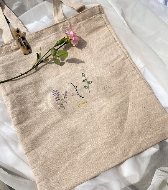 wildflowers bag, korean tote bag, cute aesthetic bag | Etsy (CAD)