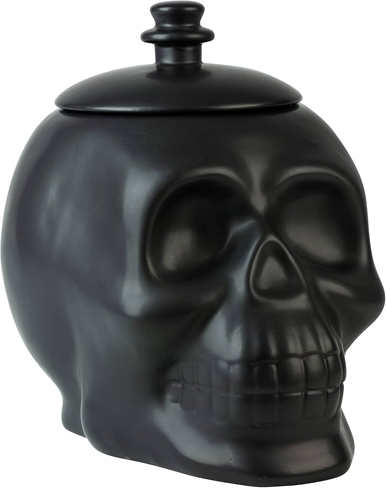 10 Strawberry Street Matte Black Ceramic Skull Cookie Jar | Amazon (US)