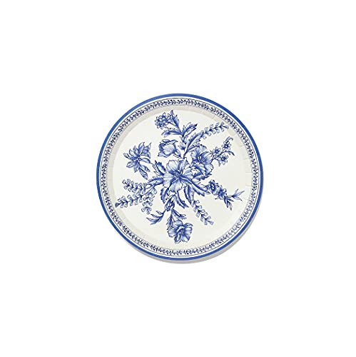 Coterie Blue Floral Paper Plates (Set of 10 Small plates) - Blue and White Paper Plates For Bridal and Baby Shower, Garden Party, Birthday Party - Floral Paper Plates | 7.25” Fancy Paper Plates | Amazon (US)
