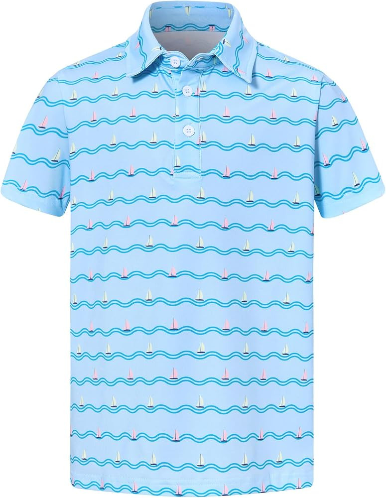 Boys Performance Polo Shirt Short Sleeve Golf Clothes for Active Casual Size 5-14 | Amazon (US)