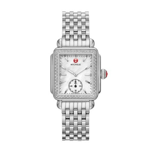 Michele Deco Mid Diamond Watch Mww06v000001 Mother-Of-Pearl | Michele Watches