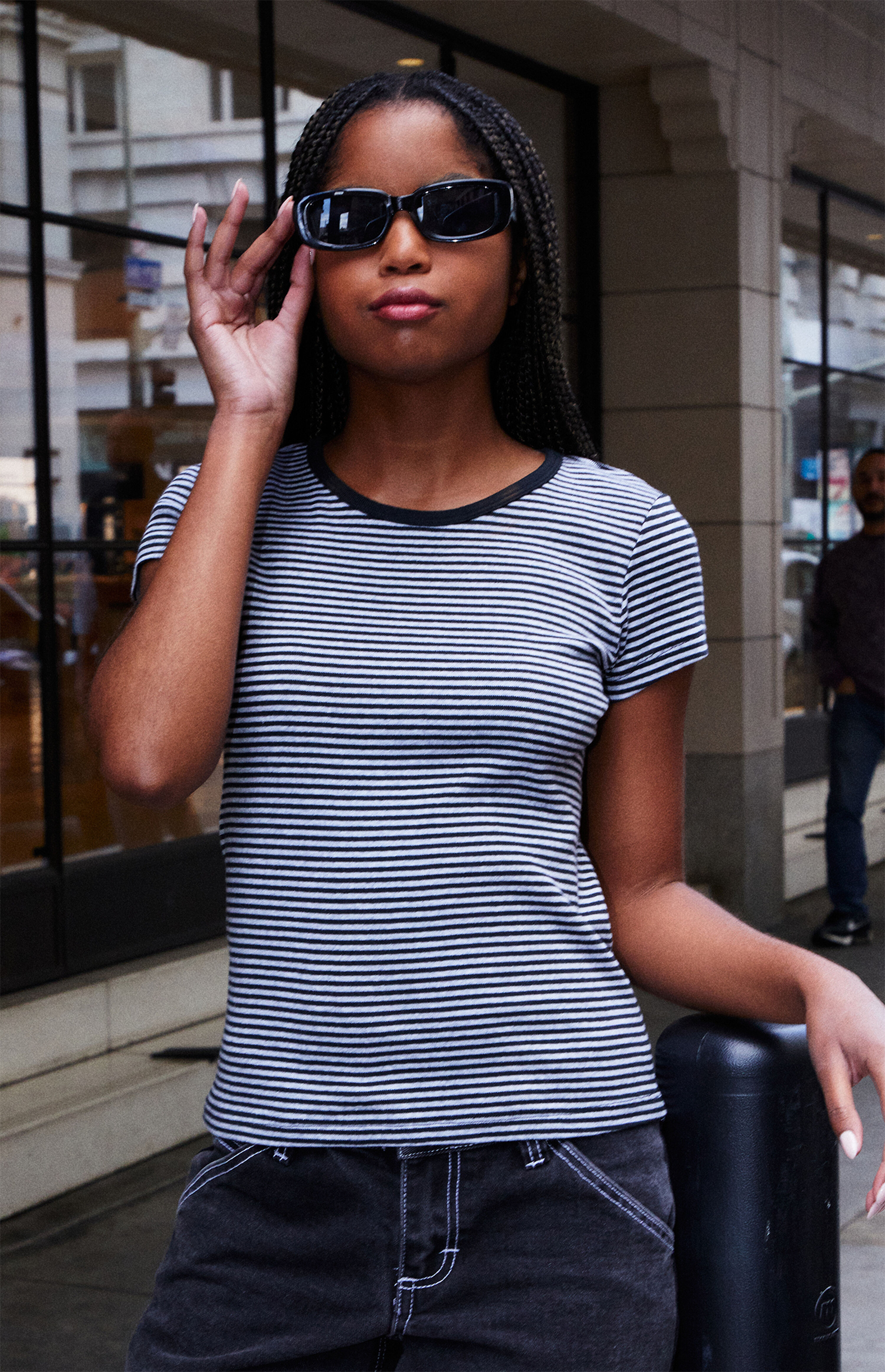 John Galt Striped Hailie Basic Top | PacSun