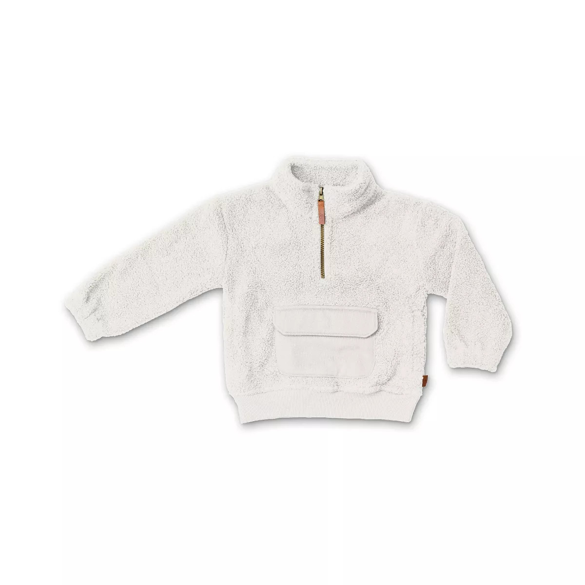 Goumi Toddler Faux Shearling Organic Zip Pullover | Target