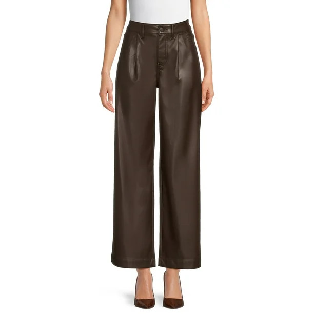 Time and Tru Women's Mid Rise Wide Leg Trouser Jeans, 31" Inseam | Walmart (US)