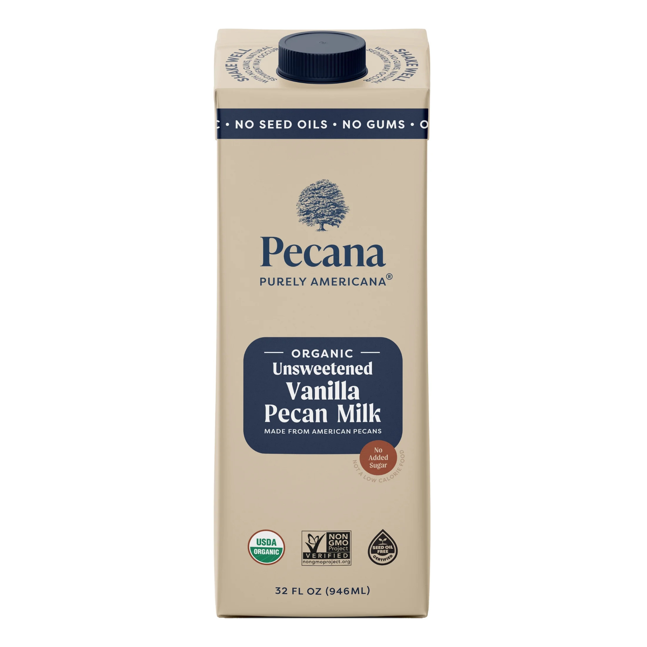 Pecana USDA Organic Unsweetened Vanilla Pecan Milk, 32 fl oz Carton - Walmart.com | Walmart (US)