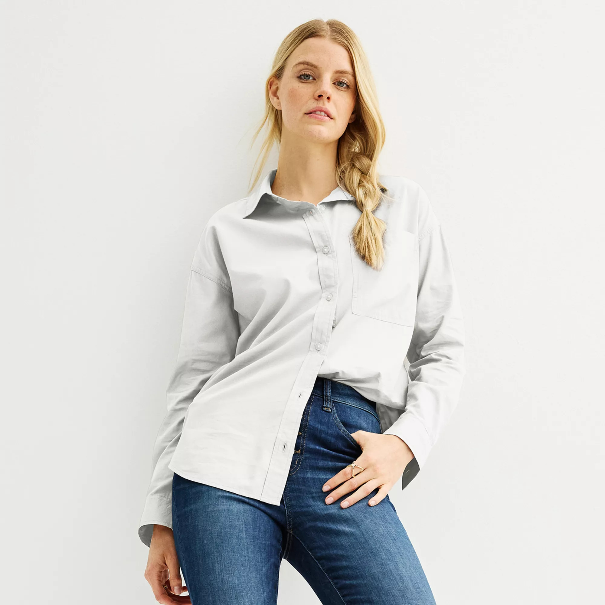 Juniors' SO® Long Sleeve Oversized Shirt | Kohl's