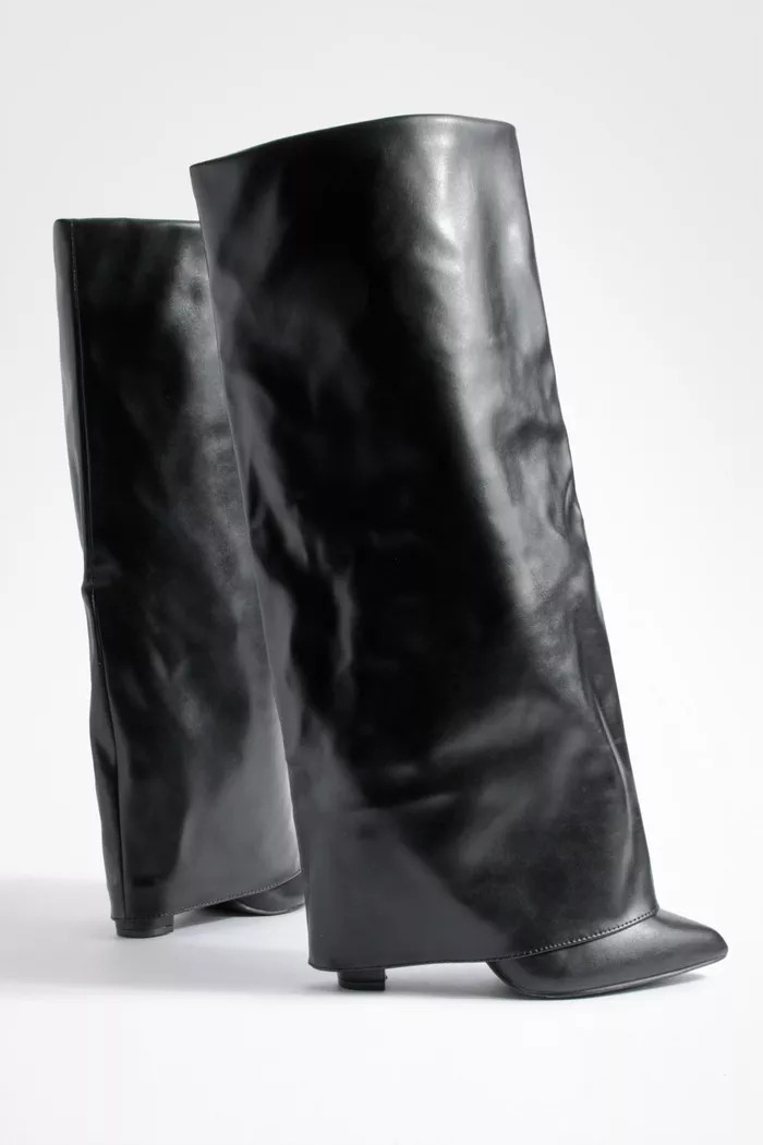Fold Over Heeled Boots | boohoo (US & Canada)