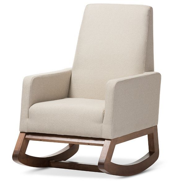 Yashiya Mid - Century Retro Modern Fabric Upholstered Rocking Chair - Baxton Studio | Target