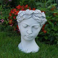 Greek Goddess Woman Head Statue Zen Garden Planter Outdoor Head Sculpture For Flower Crown Pot Decor | Etsy (US)