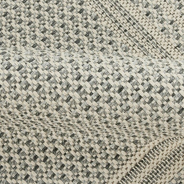 Better Homes & Gardens 7’x10’ Woven Gray Border Outdoor Rug | Walmart (US)