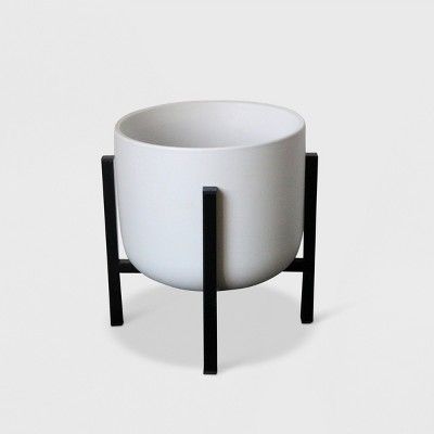 Ceramic Planter With Stand White/Black - Project 62™ | Target