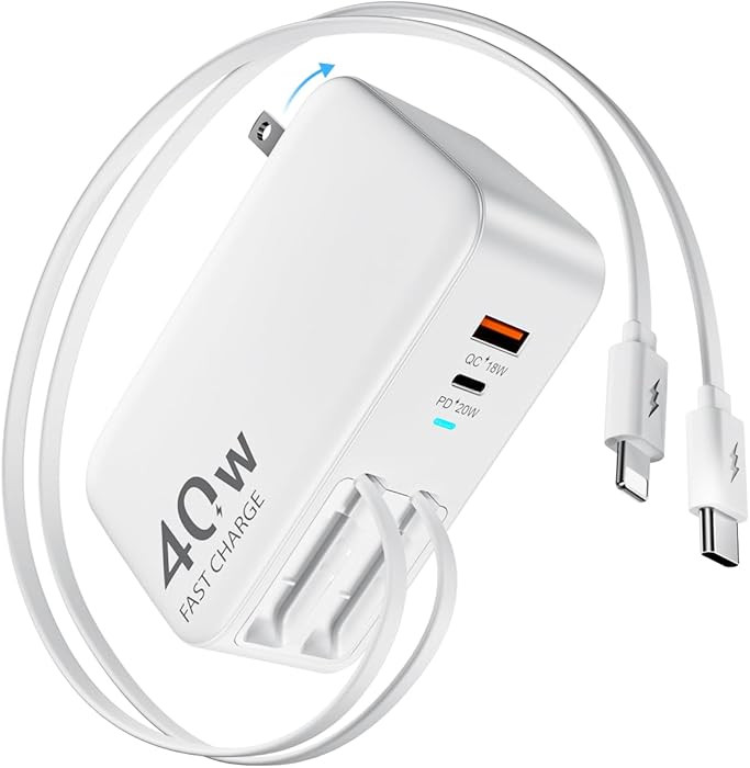 DreamBee 4-in-1 Retractable Wall Charger Plug for iPhone 17, Retractable Charger Block with Dual ... | Amazon (US)