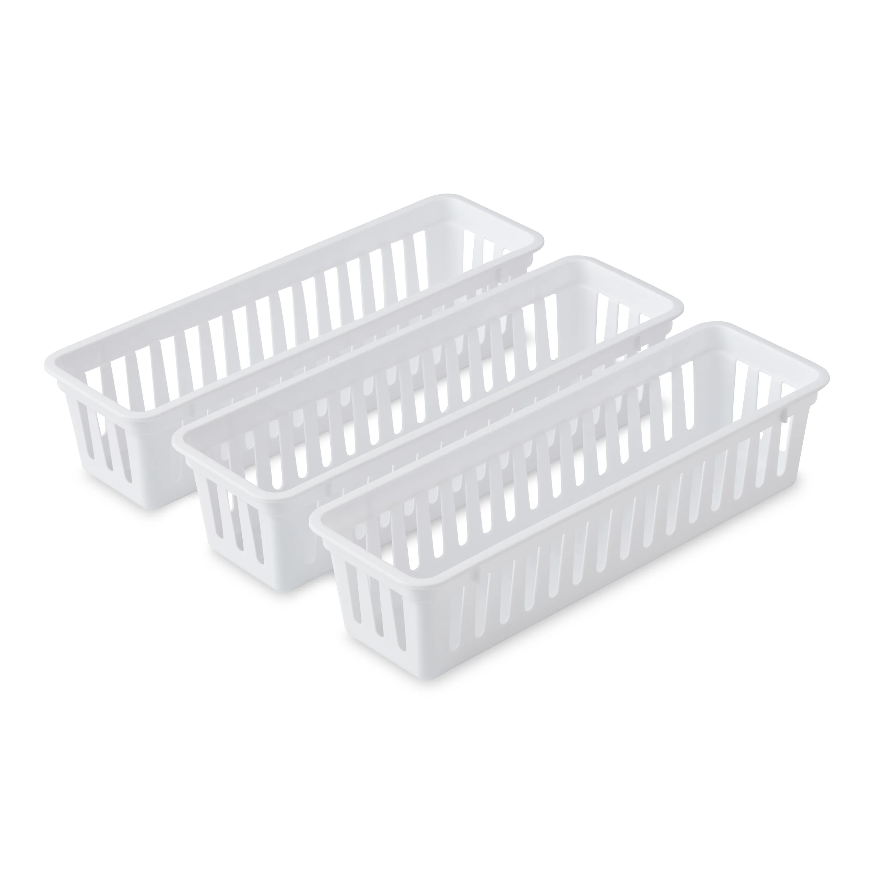 Mainstays Set of 3 Drawer Storage Narrow Utility Baskets, 10.3" x 3.1" x 2.4" - Walmart.com | Walmart (US)