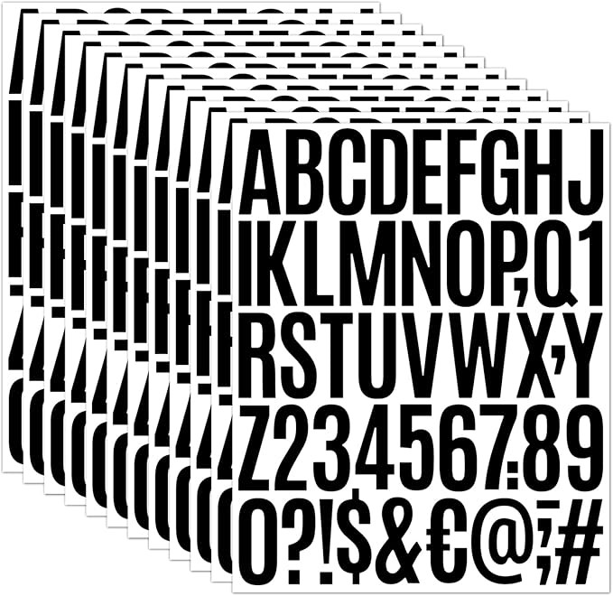 1000 Pcs Waterproof 2" Vinyl Alphabet & Number Stickers - Self-Adhesive for Mailboxes, Windows, D... | Amazon (US)