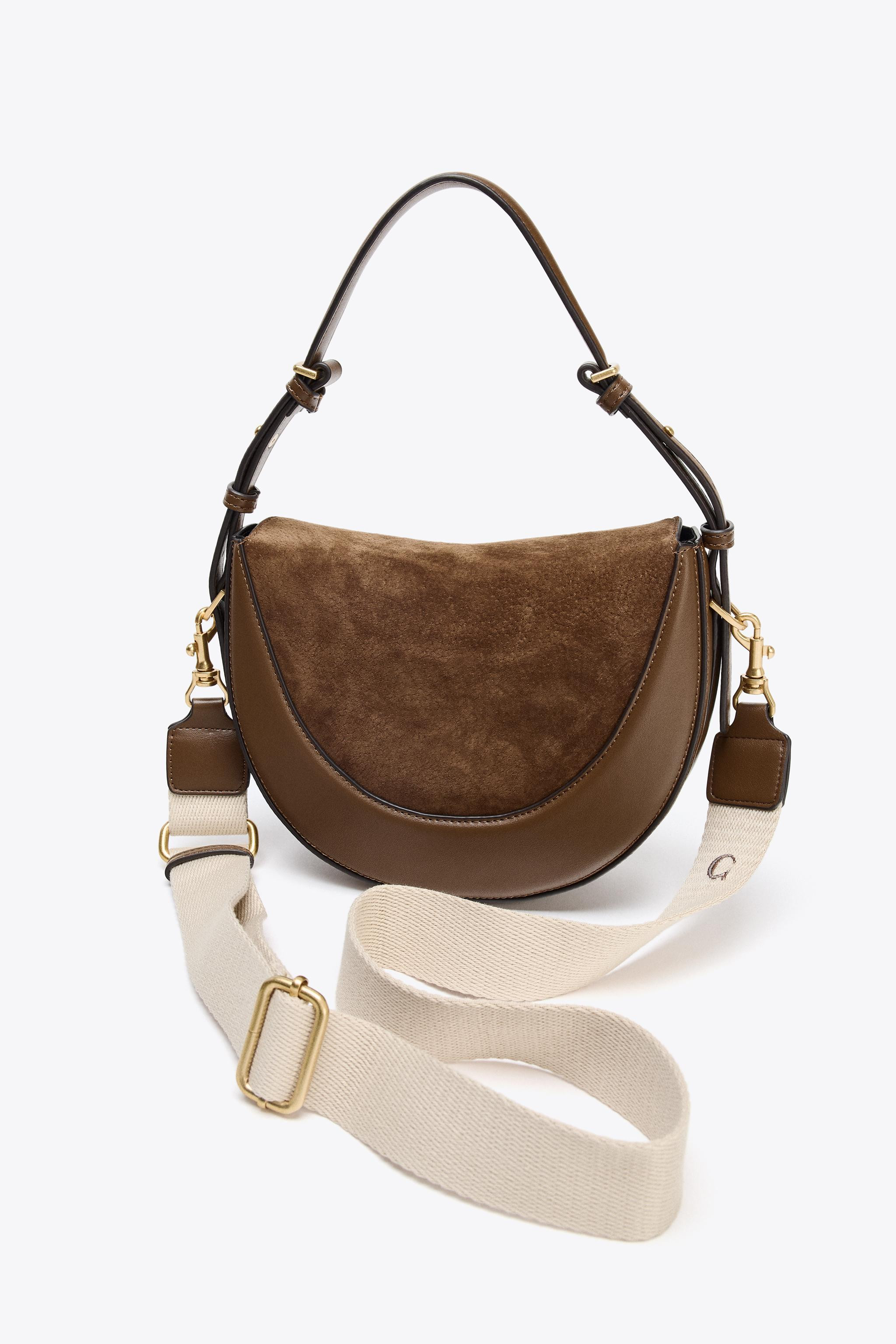 LEATHER FLAP CROSSBODY BAG | Zara UK