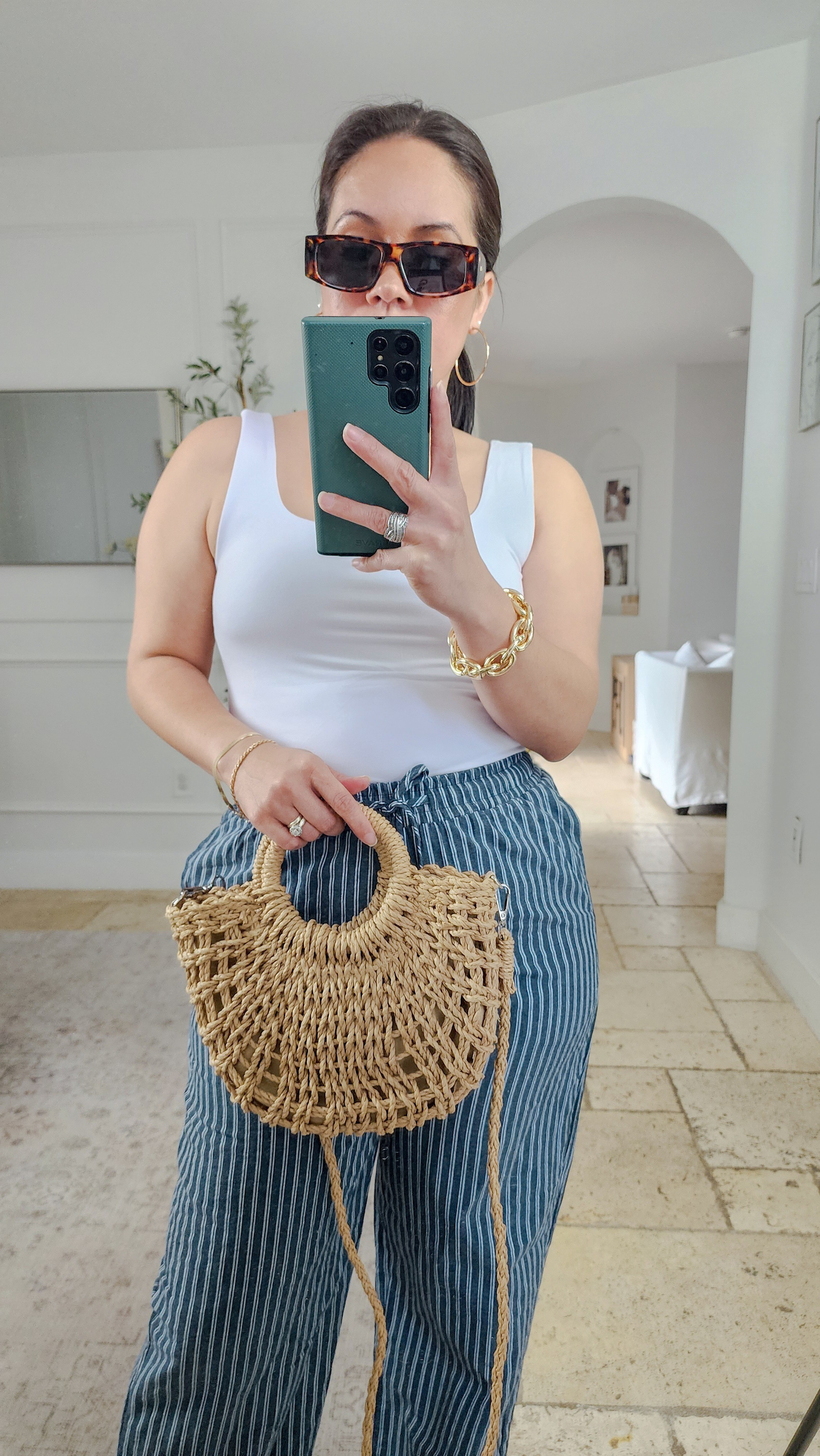 Amazon cotton/linen blend casual pants are so good! Love the material and very comfortable. Wearing a small, lots of colors available.
Double layered square neck tank in small. 

#LTKFindsUnder50 #LTKStyleTip