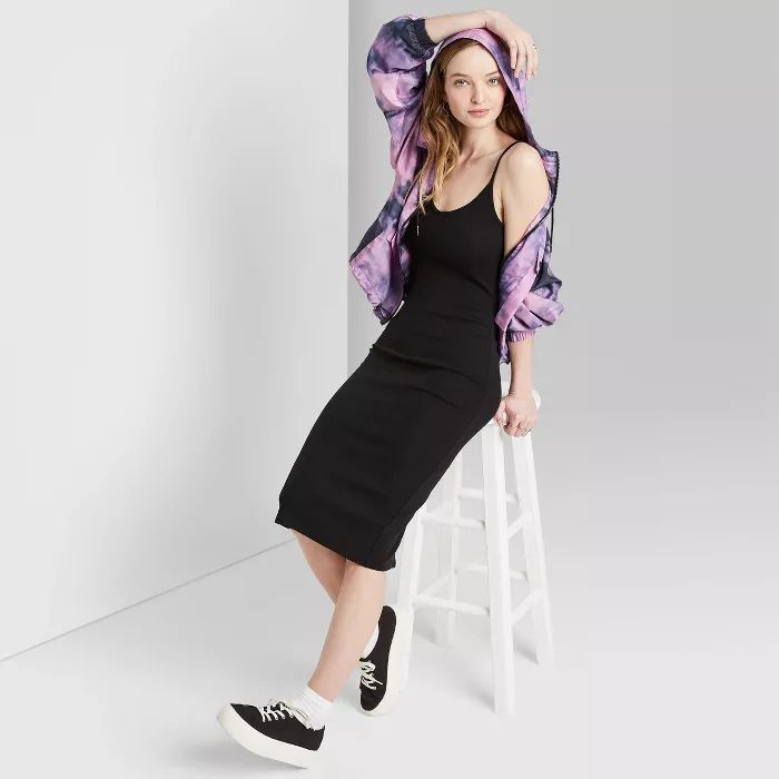 Women's Sleeveless V-Neck Knit Midi Dress - Wild Fable™ Black | Target