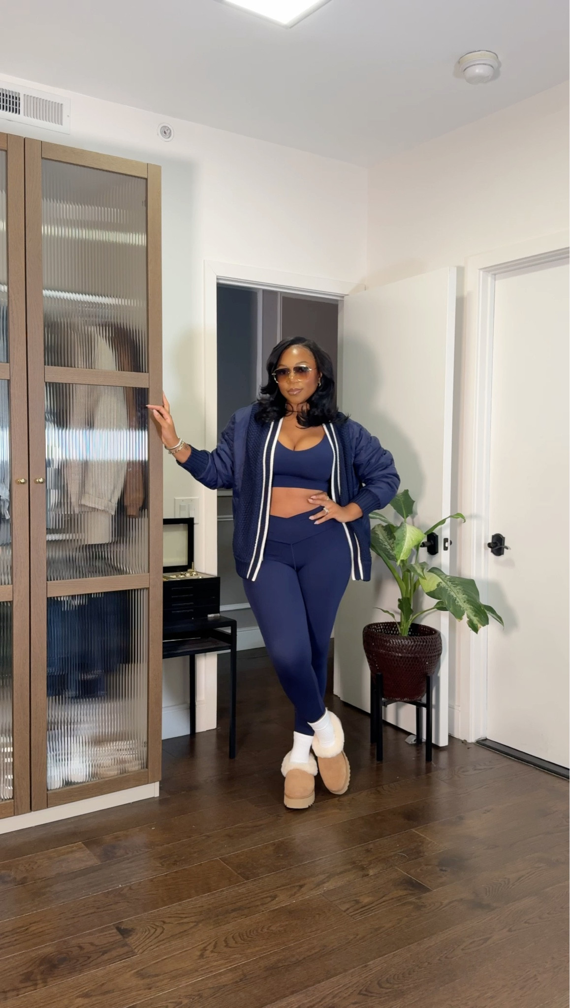 Love this workout outfit!! 😍✨ I am 5’9 | 200 lbs wearing a medium top and large bottom and large in the jacket!!! I got the jacket in person but also linked many other options in case it’s sold out! So cute!!!

#LTKmidsize #LTKfindsunder100 #LTKfitness