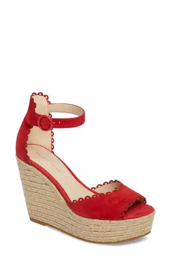Women's Pelle Moda Raine Platform Espadrille Sandal, Size 9.5 M - Red | Nordstrom