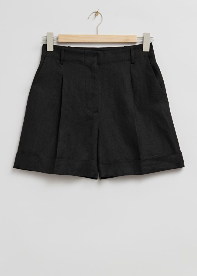 Tailored Wide-Leg Linen Shorts | & Other Stories US