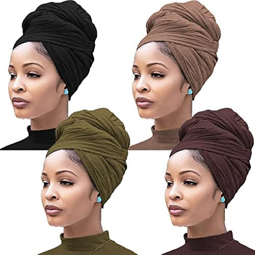 Harewom Turban Head Wrap Scarf,African Long Scarf Turban Shawl Headwrap,Soft Stretchy Headbands W... | Amazon (US)