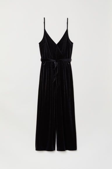 H & M - Velour Jumpsuit - Black | H&M (US + CA)
