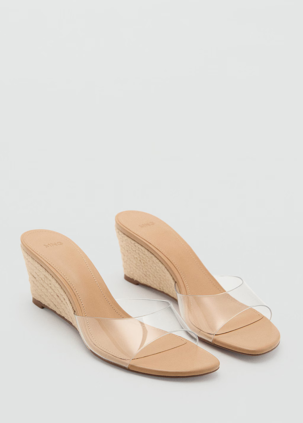 Vinyl wedge sandals nude - Woman - 6½ - MANGO | Mango (US/MX/AU)