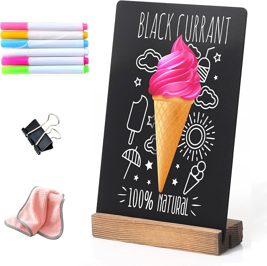 Chalkboard Sign - 8.7x12 in Decorative Family Message Board with Base | Amazon (US)