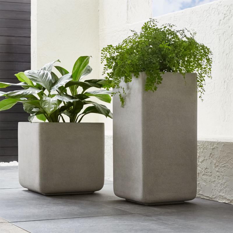 Square Indoor/Outdoor Planters | Crate and Barrel | Crate & Barrel