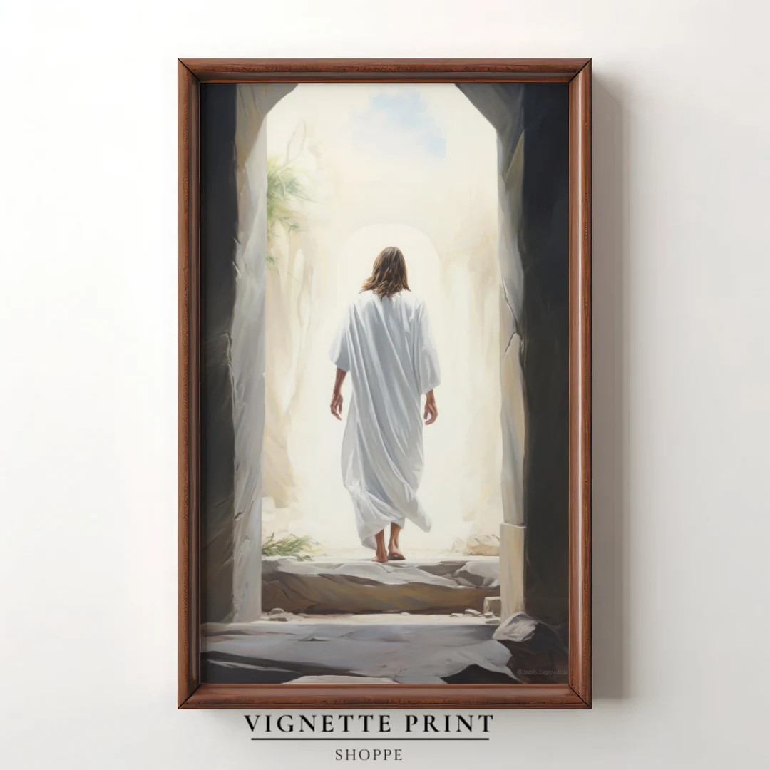 He Is Risen | The Tomb Is Empty | Jesus Leaving the Garden Tomb | Print Art | Christian Art | The... | Etsy (US)