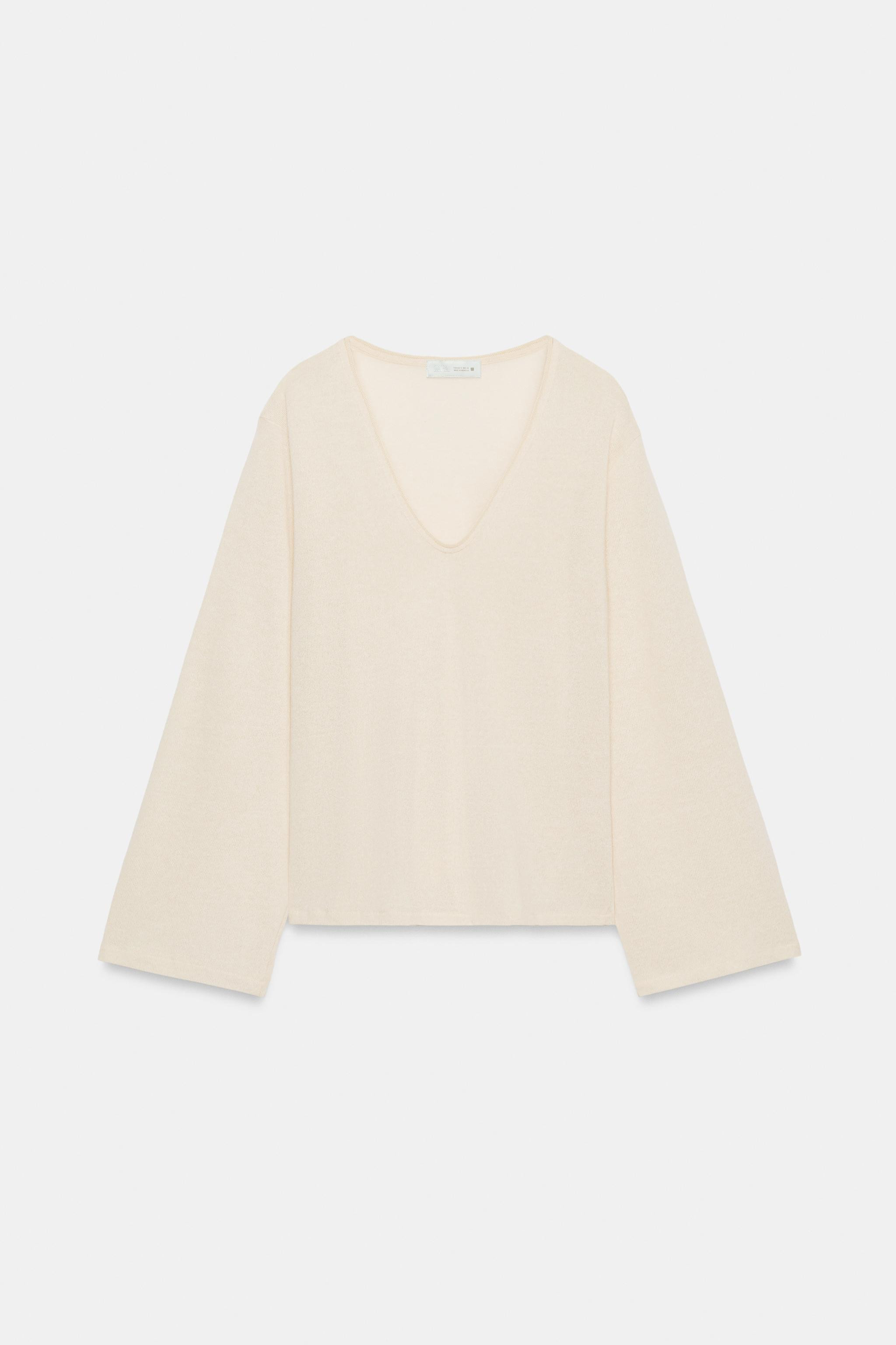 TEXTURED V-NECK T-SHIRT | Zara UK