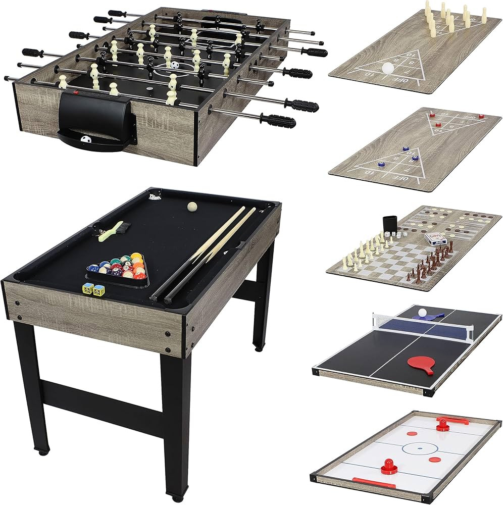 Sunnydaze 10-in-1 Game Table - Combination Multi-Game Table with Billiards, Push Hockey, Foosball... | Amazon (US)