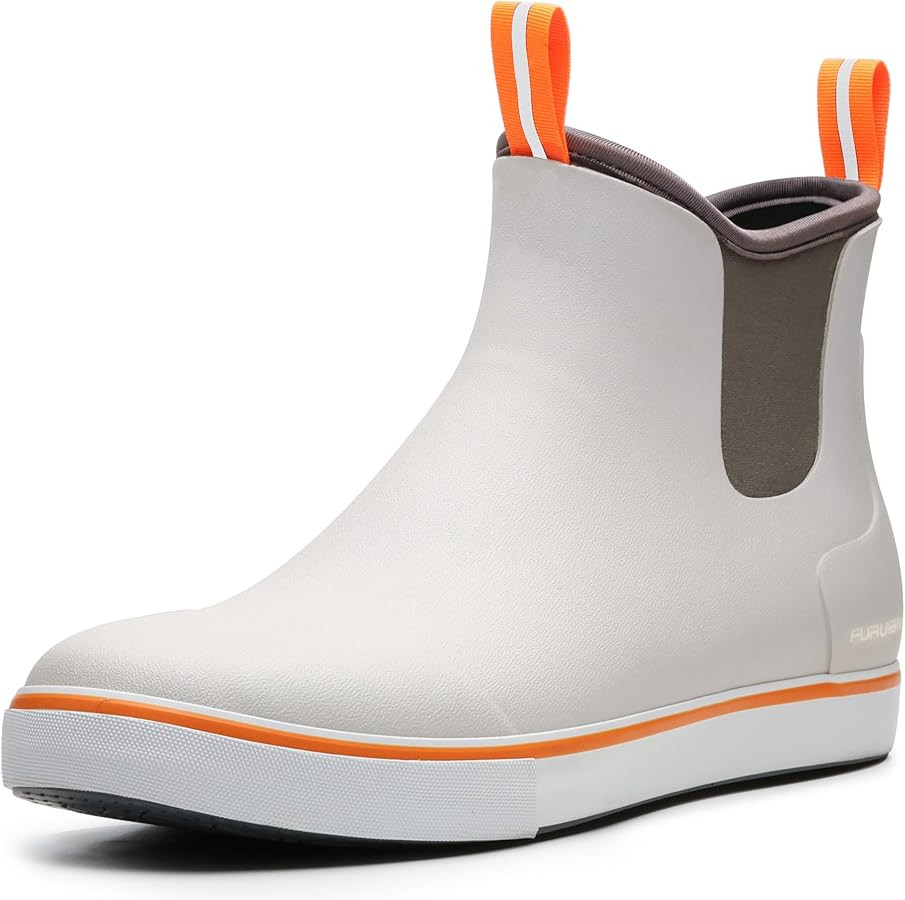 Furuian Men's Deck Boots Fishing Boots Waterproof Rain Boots Ankle Booties Slip On Neoprene Rubbe... | Amazon (US)