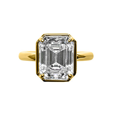Bezel Set Emerald Cut Ring(5 TCW) | Fantasia by DeSerio