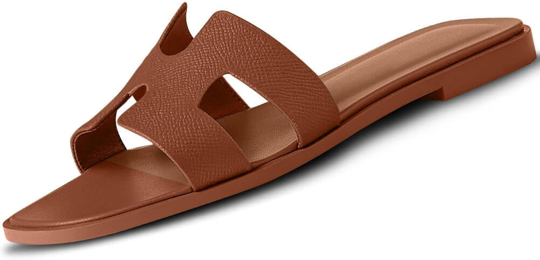 Women's Flat Sandals H-Band Slides Comfortable Slip On Leather Slide Sandals Sandals for Women Su... | Amazon (US)