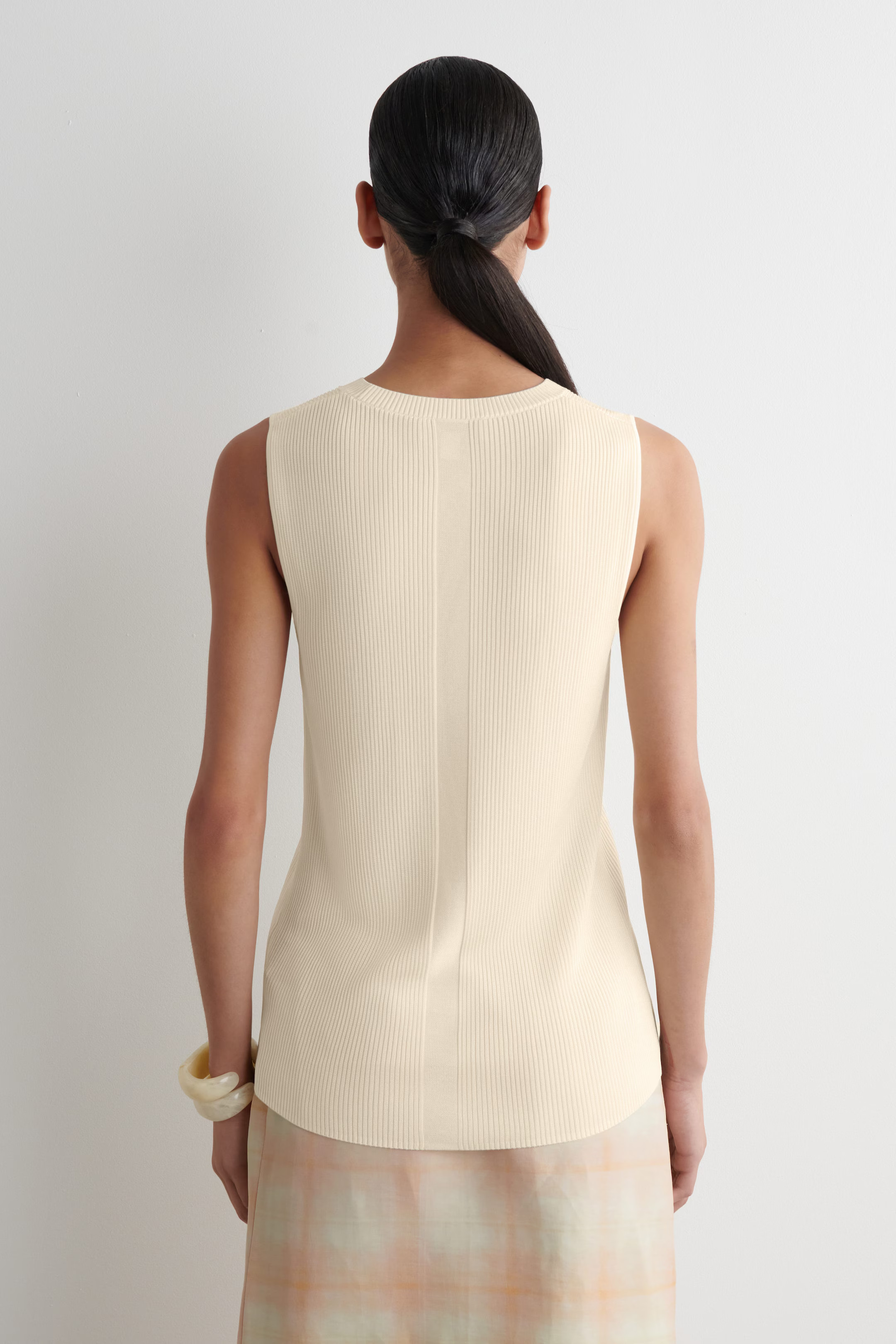 RIBBED-KNIT TANK TOP - ECRU | COS | COS (EU)