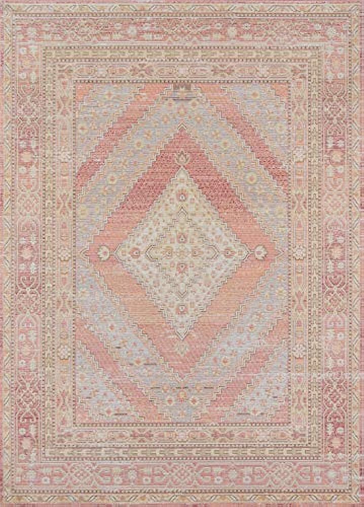 Momeni Isabella Traditional Geometric Flat Weave Area Rug, 9 ft 3 in x 11 ft 10 in, Pink | Amazon (US)