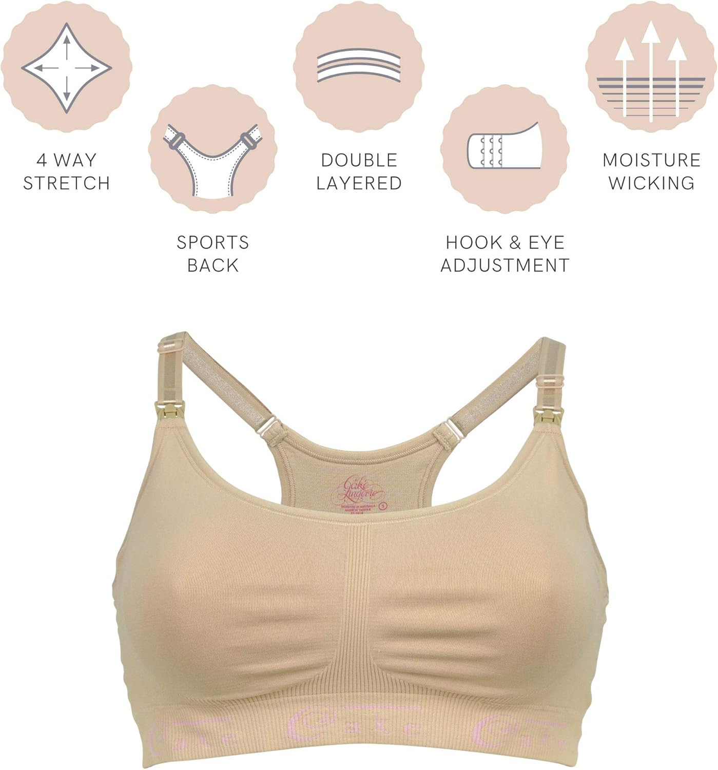 Cake Maternity Cotton Candy Wirefree Nursing Bra for Breastfeeding, Seamless Maternity Sleep Bra | Amazon (US)