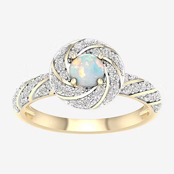 Womens 1/3 CT. T.W. Genuine White Opal 10K Gold Cocktail Ring | JCPenney