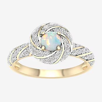 Womens 1/3 CT. T.W. Genuine White Opal 10K Gold Cocktail Ring | JCPenney