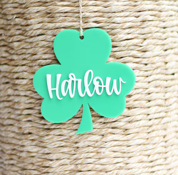 Personalized shamrock gift tag, st. Patrick’s day basket tag | Etsy (US)