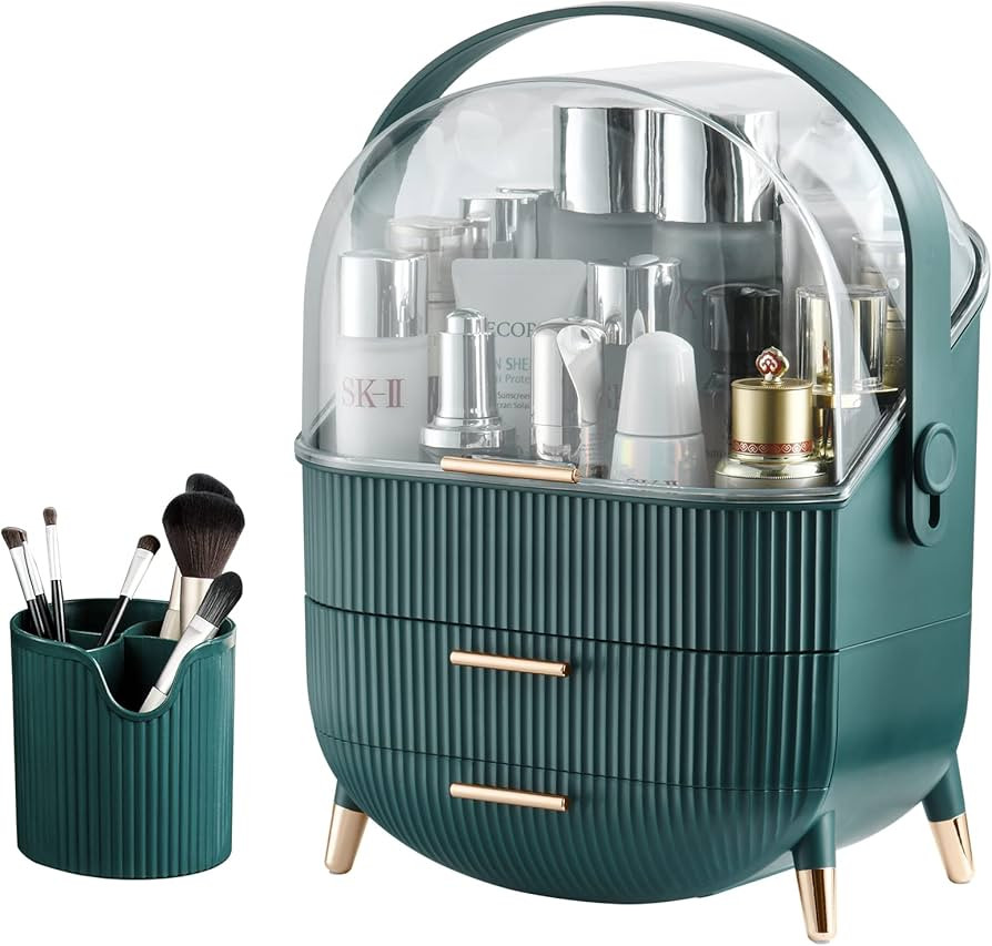 CANITORON Makeup Organizer, Skin Care Organizer, Large Capacity Cosmetics Organizer with Brush Or... | Amazon (US)