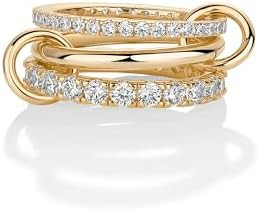 PAVOI 14K Gold Plated Interlocking Ring for Women - Chunky Connected Bands Interlock Stackable Ri... | Amazon (US)